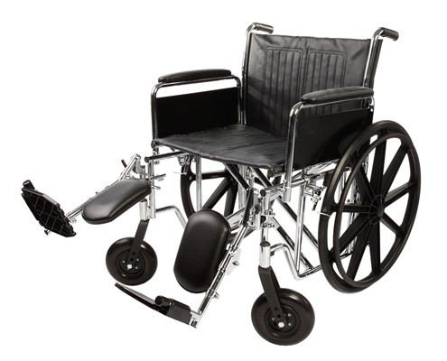 Silla de ruedas reforzada con eleva piernas